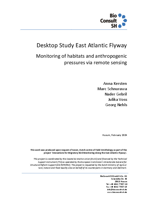 Monitoring of habitats and anthropogenic pressures via remote sensing